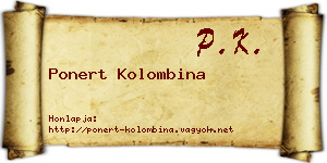 Ponert Kolombina névjegykártya